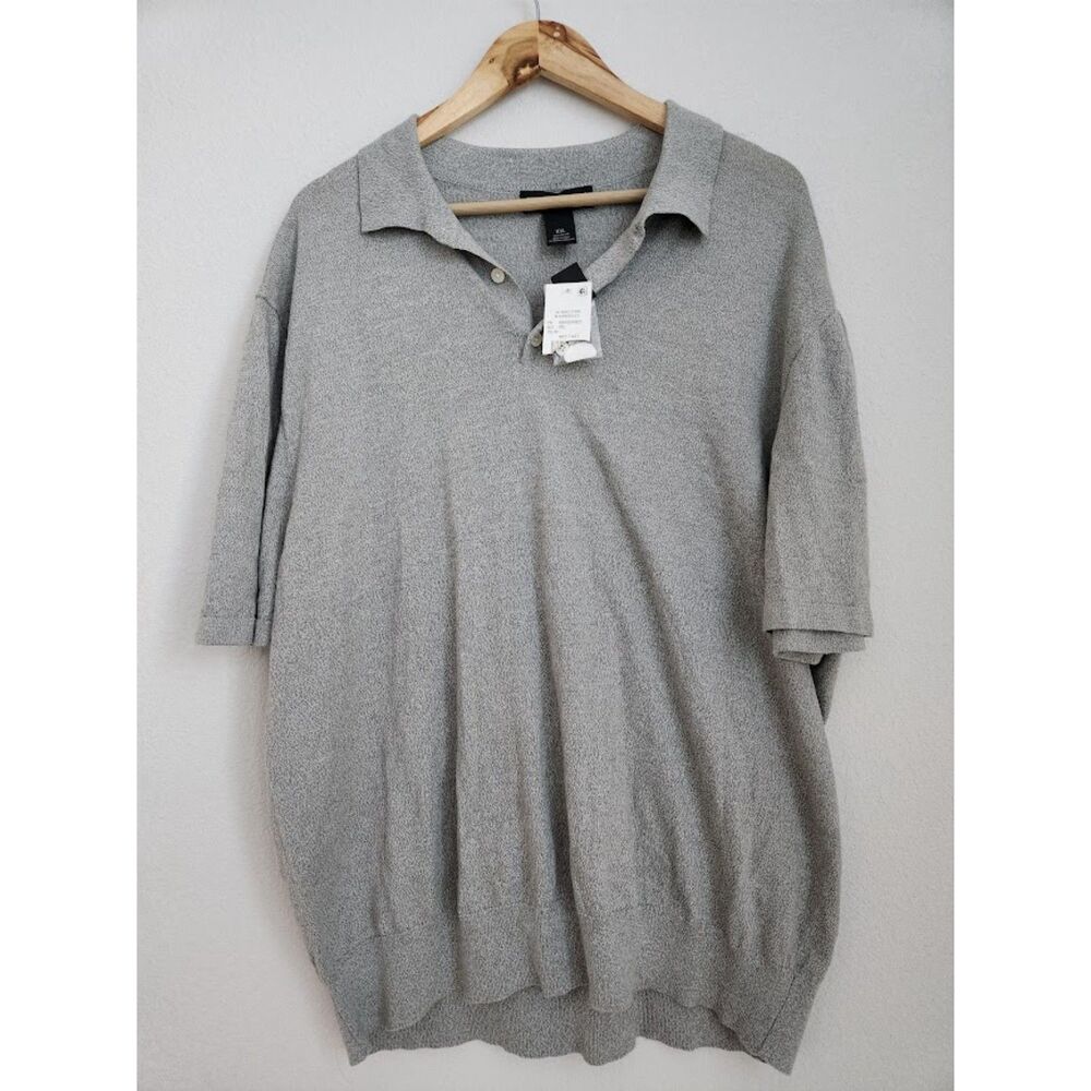 The Men’s Store at Bloomingdale’s Gray Cotton Polo Knit Shirt | Size XXL